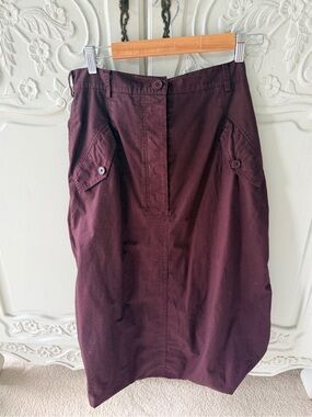 Rundhotz dip Women's Burgundy Cargo Skirt